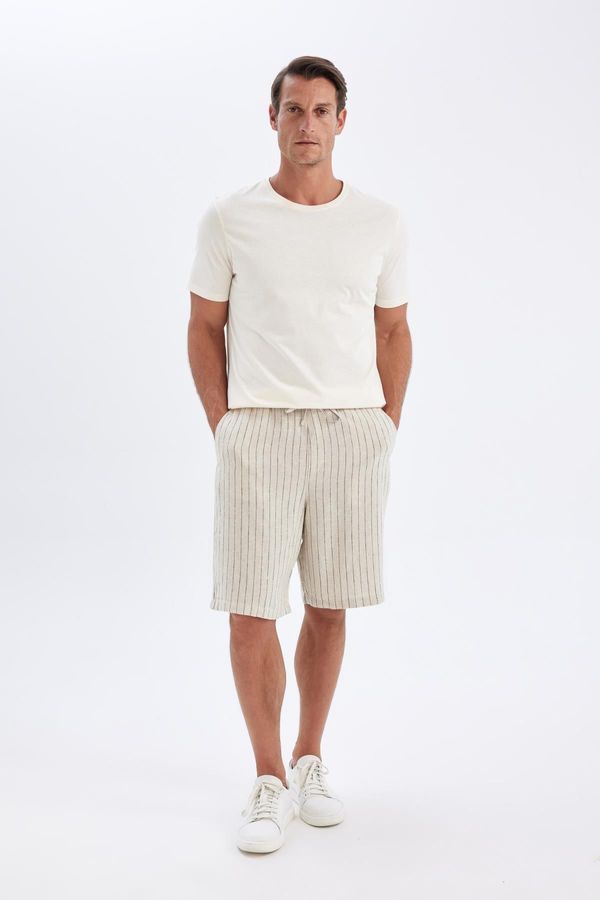 DEFACTO DEFACTO Relax Fit Linen Blend Bermuda Shorts