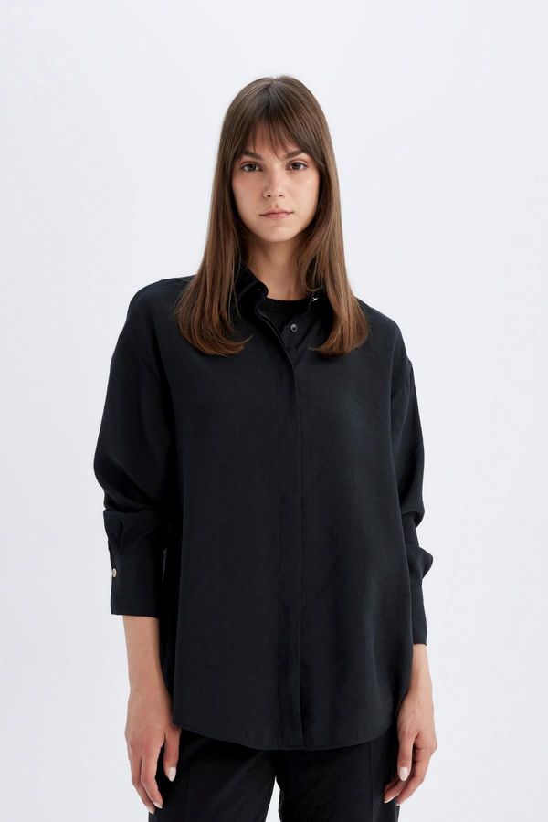 DEFACTO DEFACTO Relax Fit Modal Long Sleeve Shirt Tunic