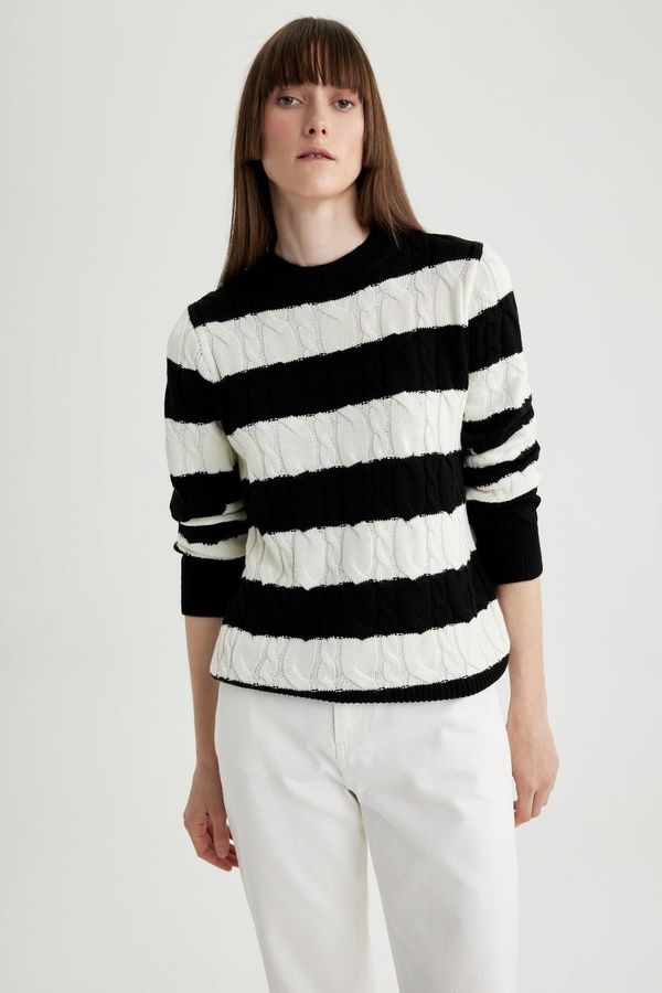 DEFACTO DEFACTO Relax Fit Striped Crew Neck Sweater