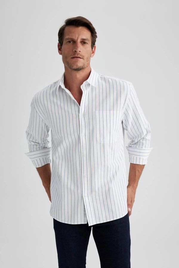 DEFACTO DEFACTO Relax Fit Striped Oxford Long Sleeve Shirt