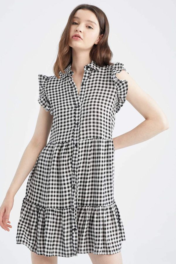 DEFACTO DEFACTO Sleeveless Colour Block Polka Dot Print Mini Dress