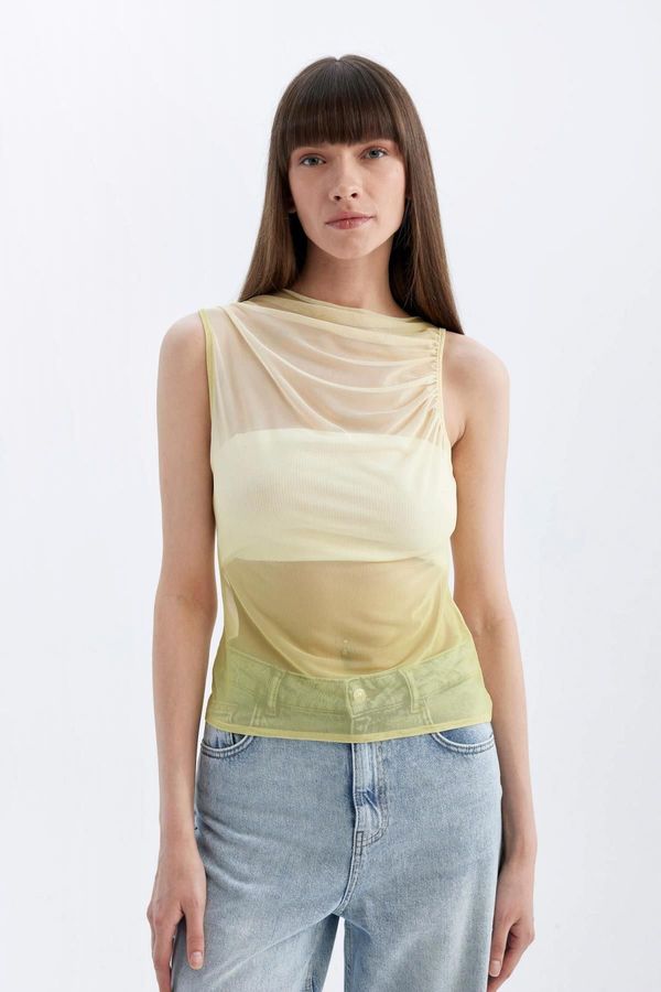 DEFACTO DEFACTO Slim Fit Scoop Neck Tulle Casual Undershirt