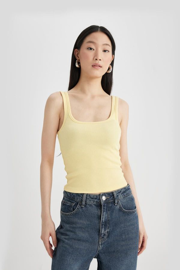 DEFACTO DEFACTO Slim Fit Square Neck Ribbed Camisole Casual Tank Top