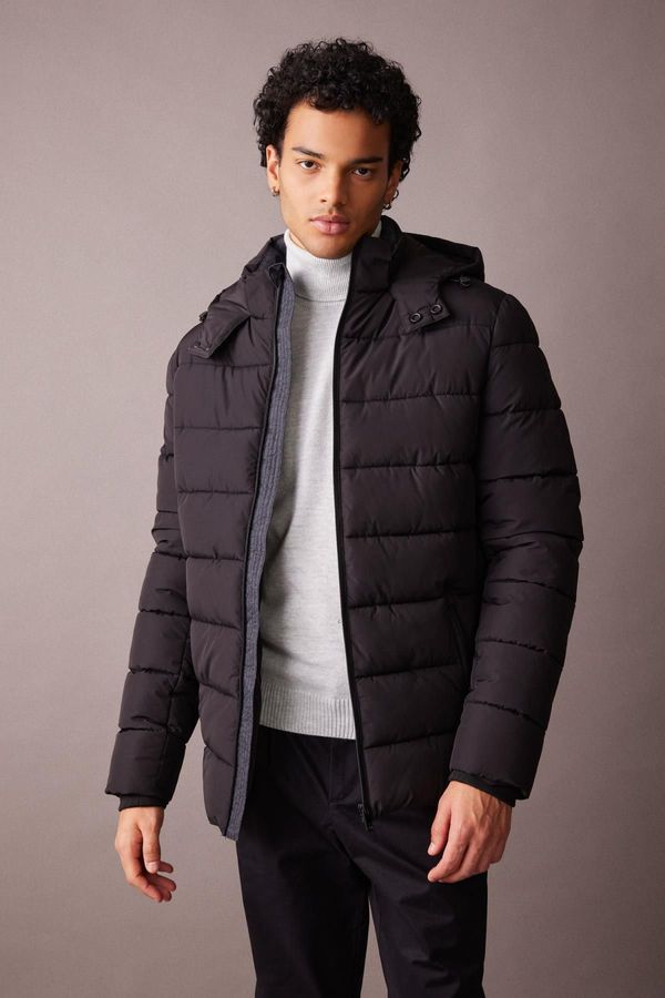 DEFACTO DEFACTO Slim Fit Stand Collar Faux Für Lined Puffer Jacket