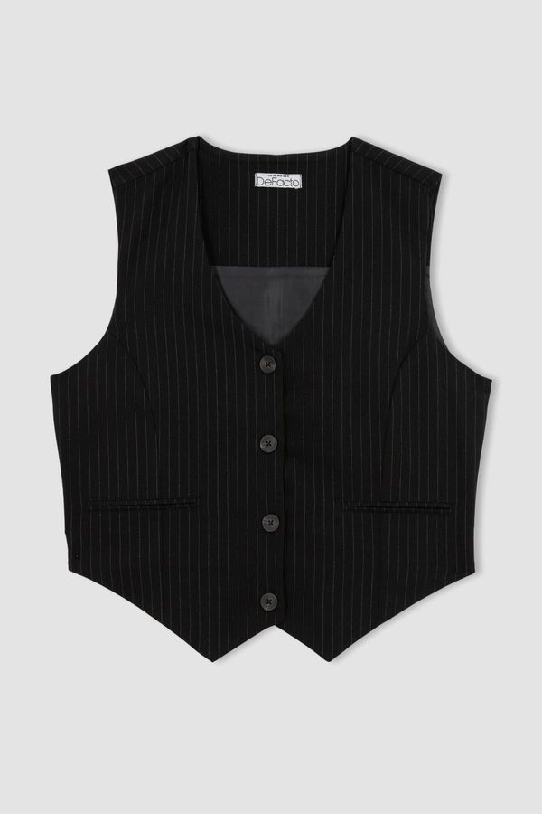 DEFACTO DEFACTO Slim Fit Striped Blazer Vest