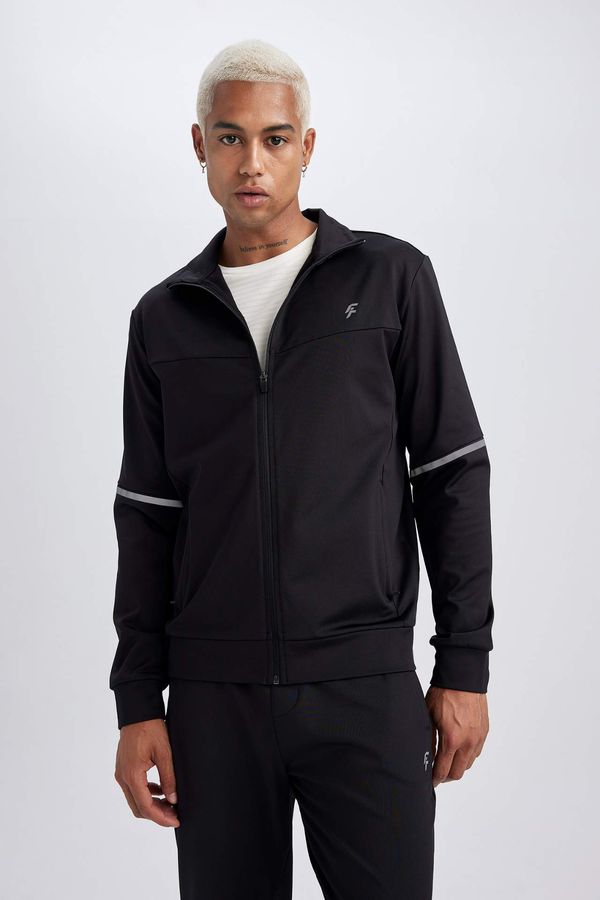 DEFACTO DEFACTO Slim Fit Zipper Scuba Fabric Cardigan