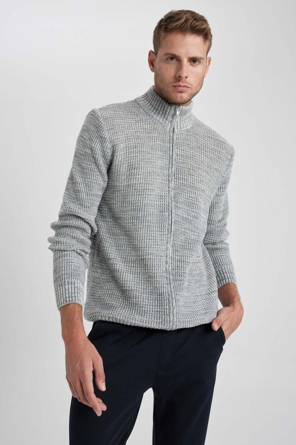 DEFACTO DEFACTO Standard Fit Half Turtleneck Knitwear Cardigan