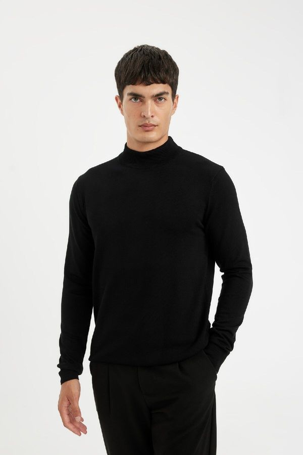 DEFACTO DEFACTO Standard Fit Regular Cut Half Turtleneck Basic Plain Knitwear Sweater