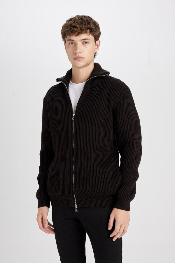 DEFACTO DEFACTO Standard Fit Turtleneck Cardigan