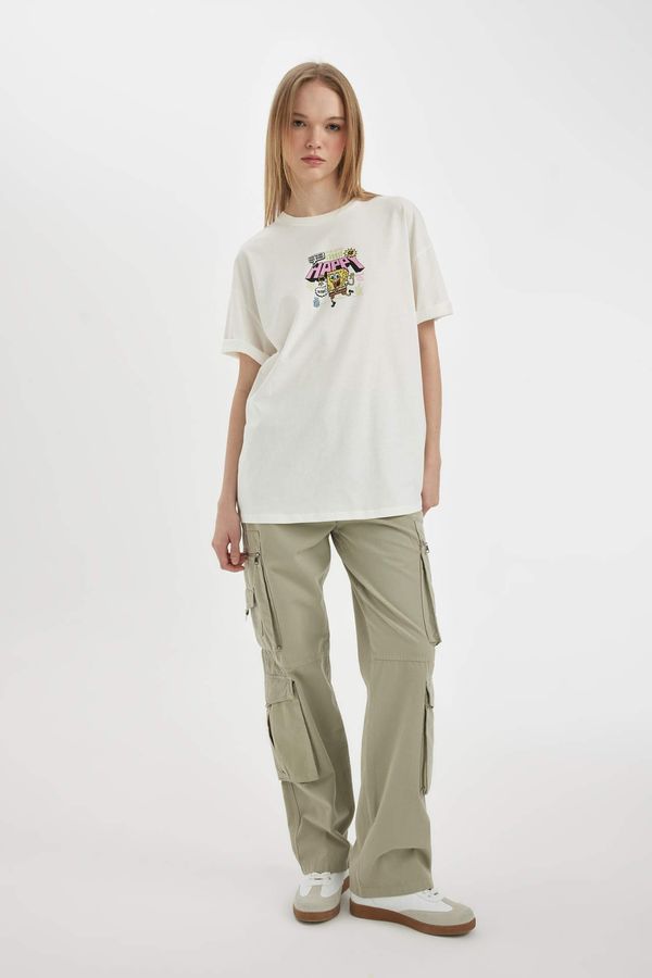 DEFACTO DEFACTO Straight Fit Cargo Gabardine Trousers