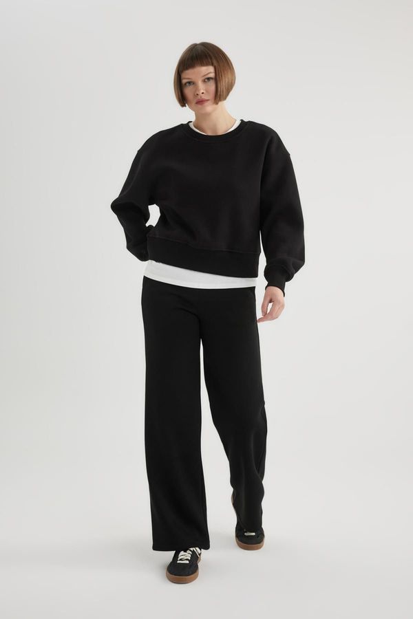 DEFACTO DEFACTO Straight Fit High Waist Thick Sweatpants with Pockets