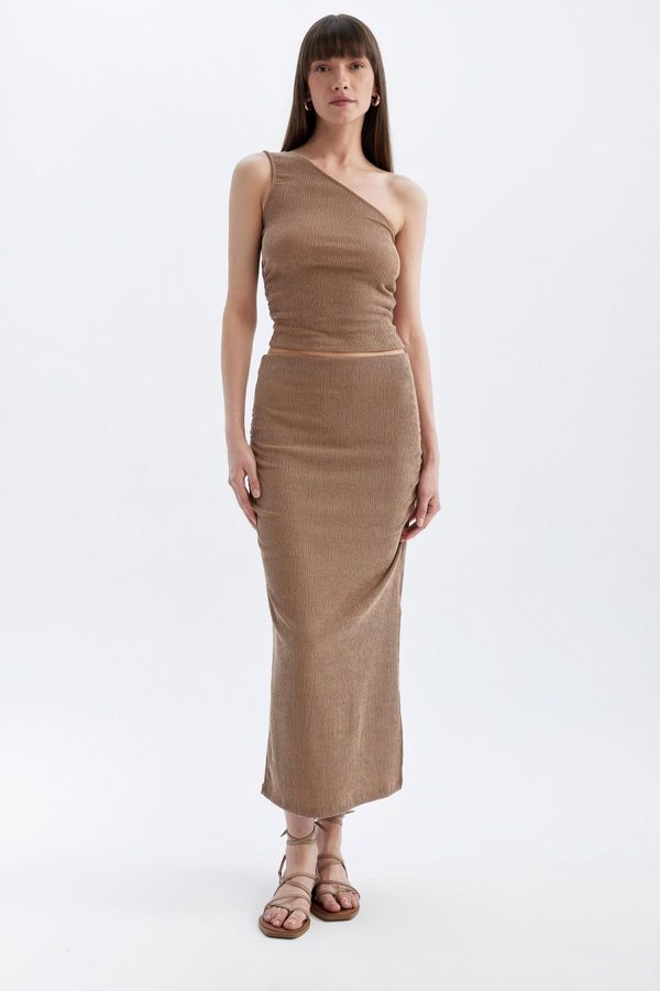 DEFACTO DEFACTO Straight Fit Normal Waist Wrap Midi Skirt