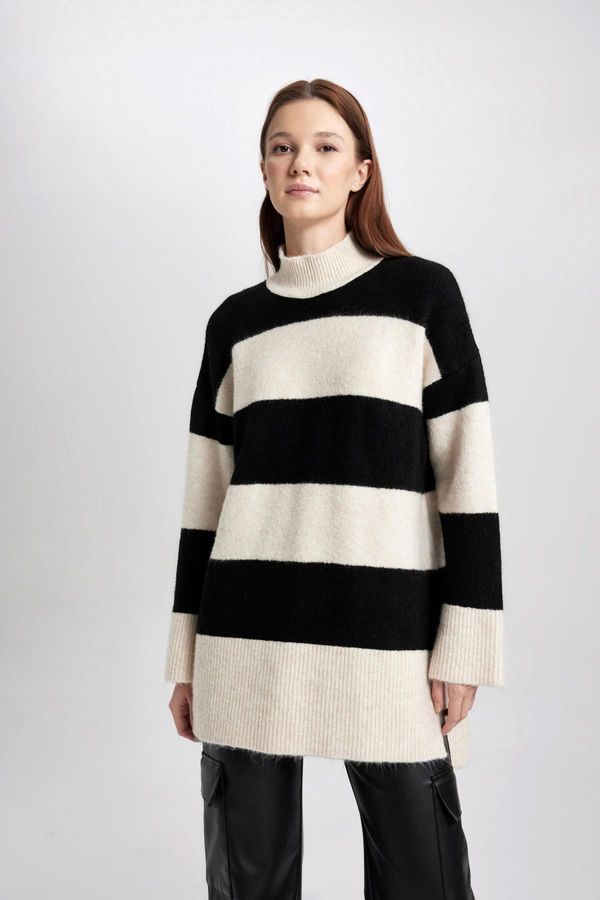 DEFACTO DEFACTO Turtleneck Striped Knitwear Tunic