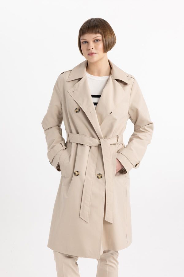 DEFACTO DEFACTO Waterproof Regular Fit Belted Trench Coat