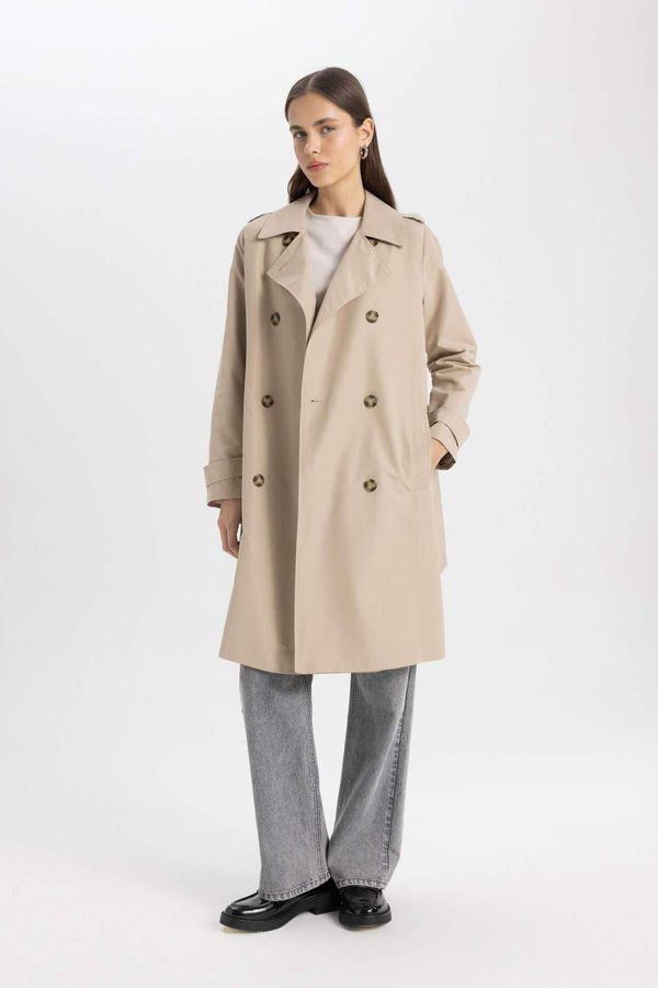 DEFACTO DEFACTO Waterproof Regular Fit Belted Trench Coat