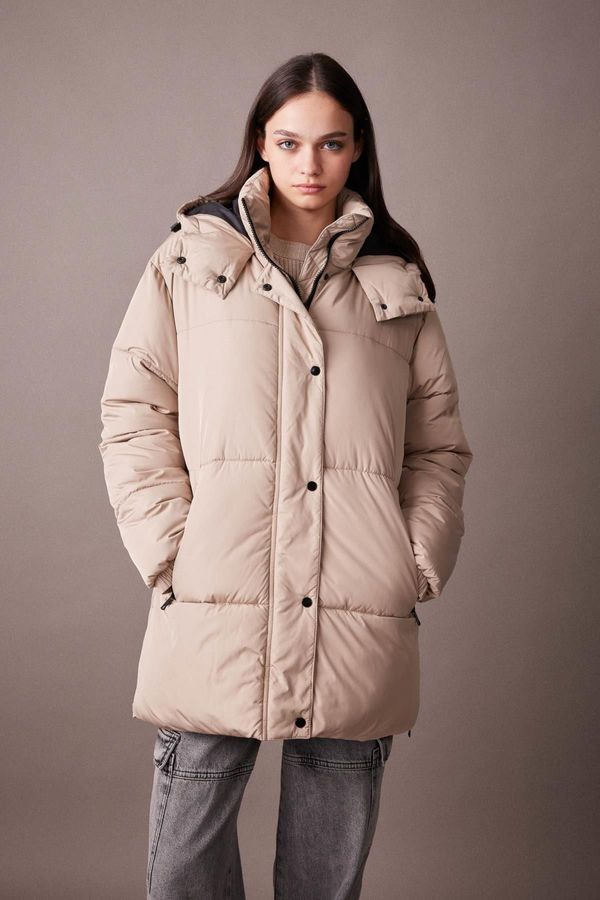 DEFACTO DEFACTO Waterproof Relax Fit Hooded Puffer Puffer Jacket Parka