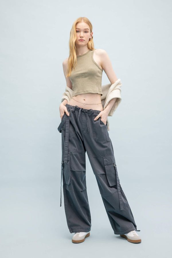 DEFACTO DEFACTO Wide Leg Gabardine Cargo Pants