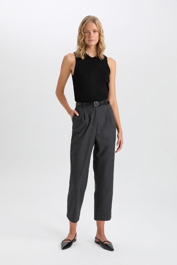 DEFACTO DEFACTO Wide Leg High Waist Straight Leg Trousers