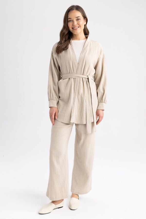 DEFACTO DEFACTO Wide Leg Muslin Trousers