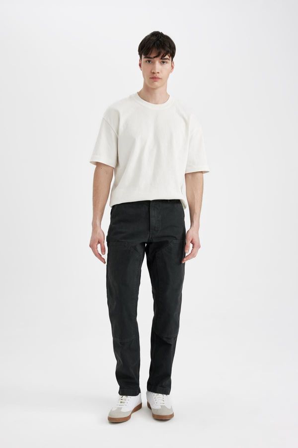 DEFACTO DEFACTO Wide Leg Straight Leg Canvas Trousers