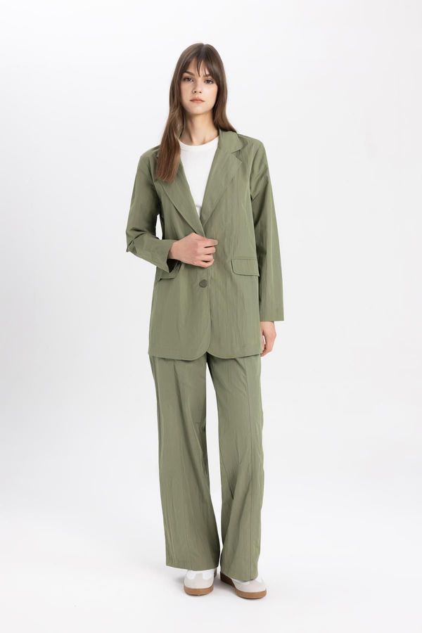 DEFACTO DEFACTO Wide Leg Wide Leg Parachute Fabric Pants with Pockets Basic Plain Cargo Pockets