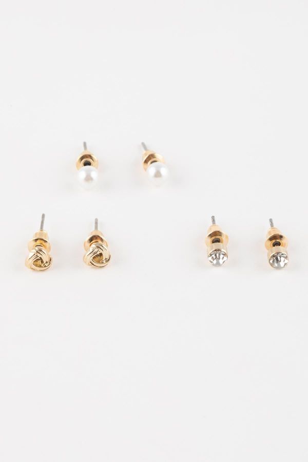 DEFACTO DEFACTO Woman's 3-Piece Gold Earring