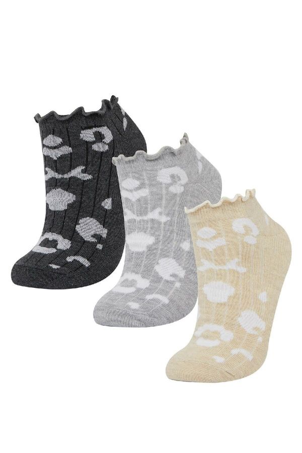 DEFACTO DEFACTO Women's 3-Pack Cotton Ankle Socks