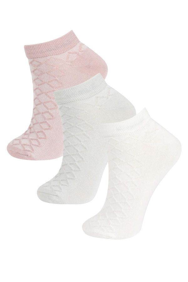 DEFACTO DEFACTO Women's 3-Piece Cotton Booties Socks