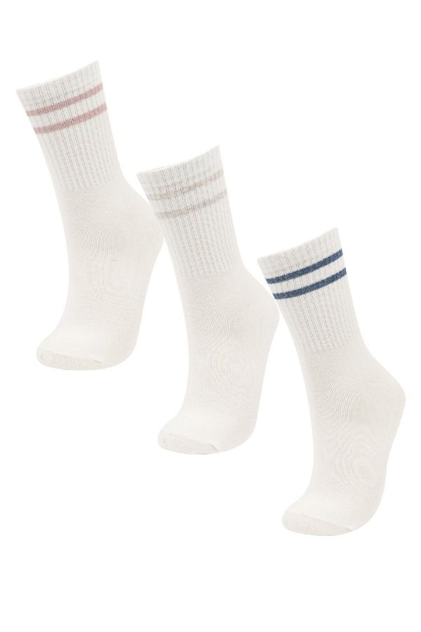 DEFACTO DEFACTO Women's 3-Piece Cotton Long Socks