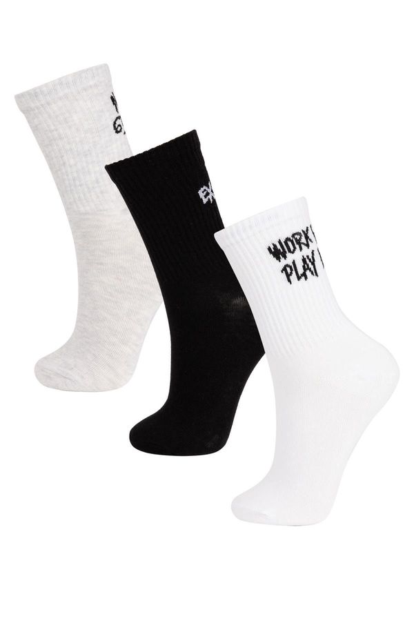 DEFACTO DEFACTO Women's 3-Piece Cotton Long Socks