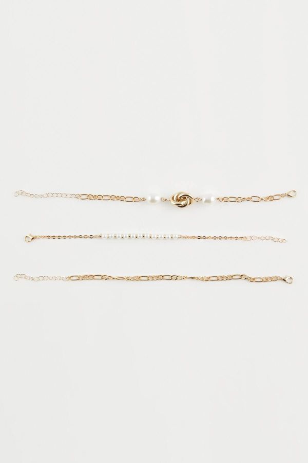 DEFACTO DEFACTO Women's 3-piece Gold Bracelet