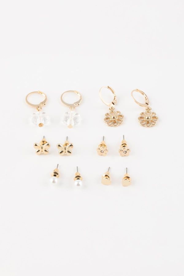 DEFACTO DEFACTO Women's 6-Piece Gold Earrings