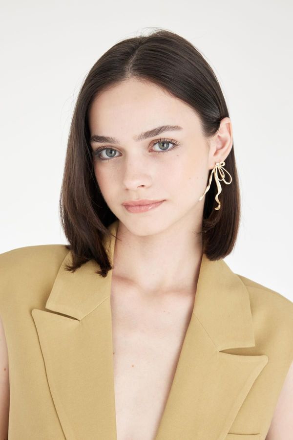 DEFACTO DEFACTO Women's Bow Gold Earrings