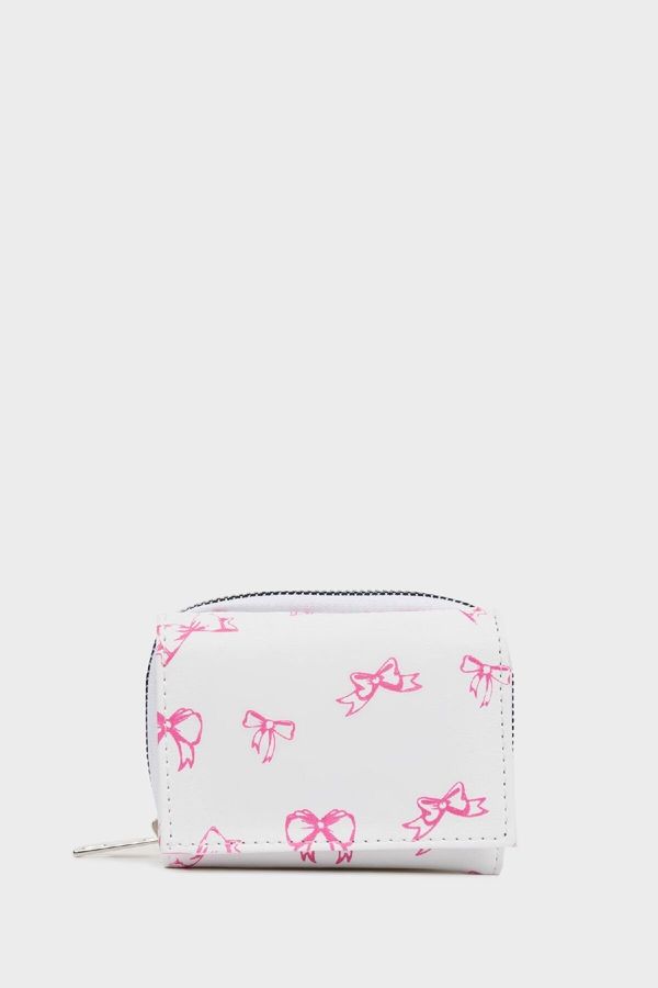 DEFACTO DEFACTO Women's Bow Printed Faux Leather Wallet