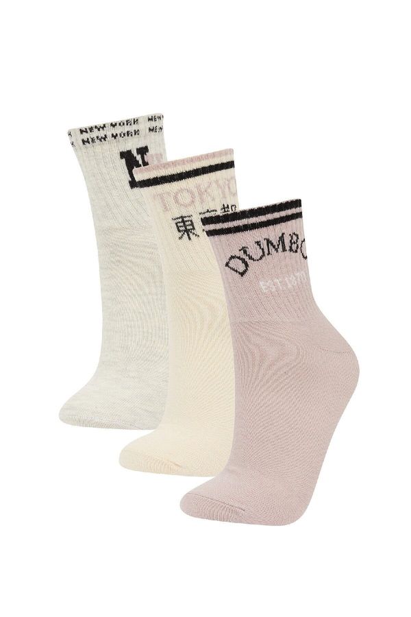 DEFACTO DEFACTO Women's Comfortable Elastic 3-Pack Cotton Ankle Socks