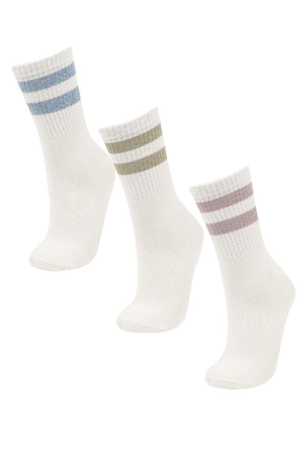 DEFACTO DEFACTO Women's Comfortable Elastic 3-Piece Cotton Long Socks