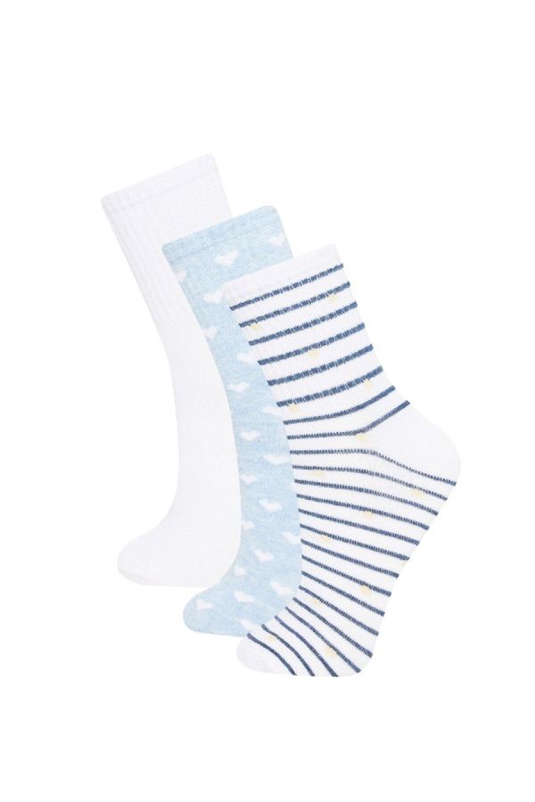 DEFACTO DEFACTO Women's Comfortable Elastic 3-Piece Cotton Socks