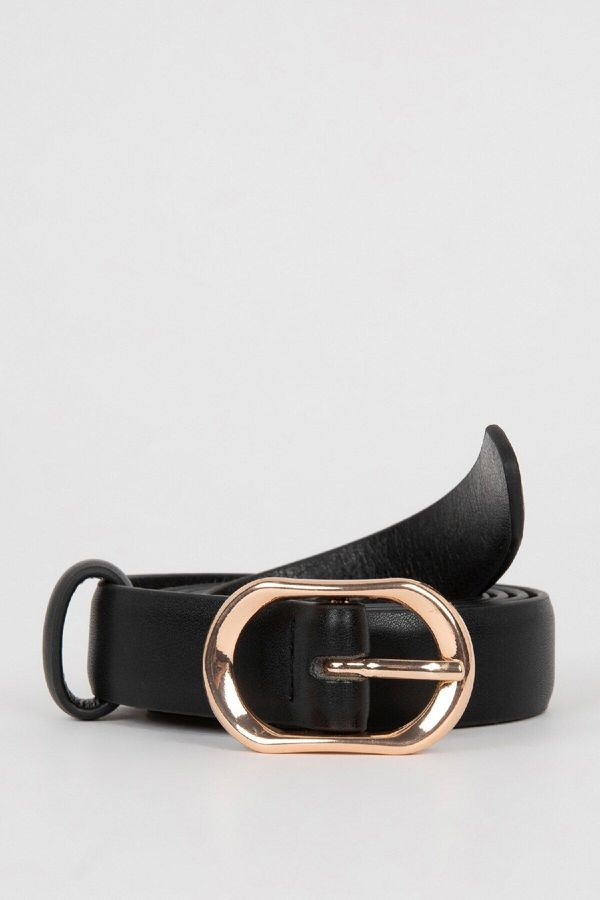 DEFACTO DEFACTO Women's Faux Leather Classic Belt