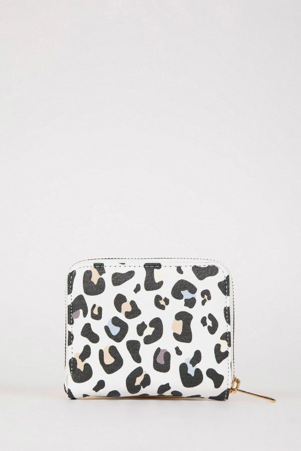 DEFACTO DEFACTO Women's Leopard Patterned Faux Leather Wallet