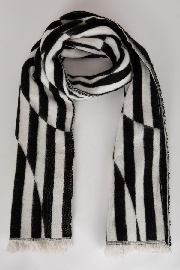 DEFACTO DEFACTO Women's Striped Tasseled Scarf