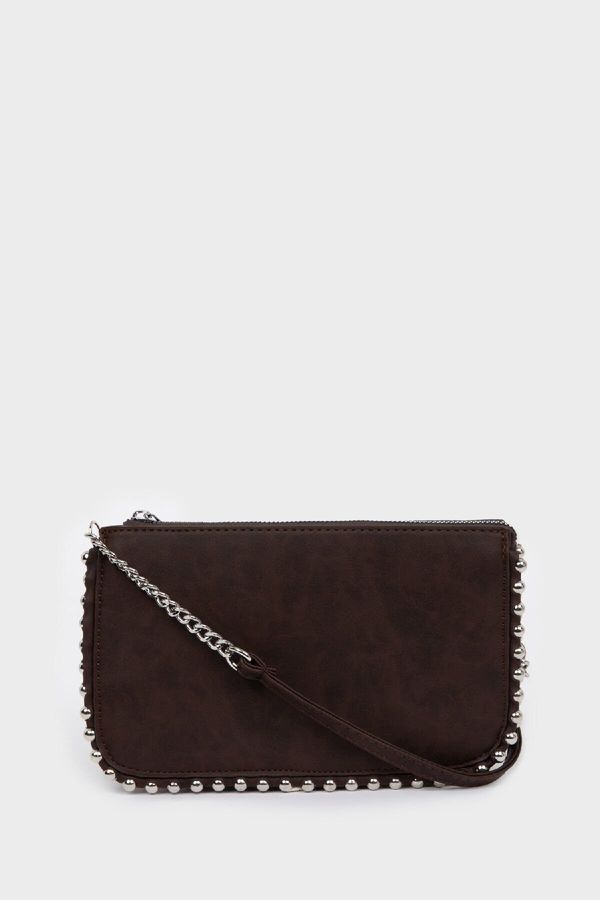 DEFACTO DEFACTO Women's Stud Detailed Suede Crossbody Bag