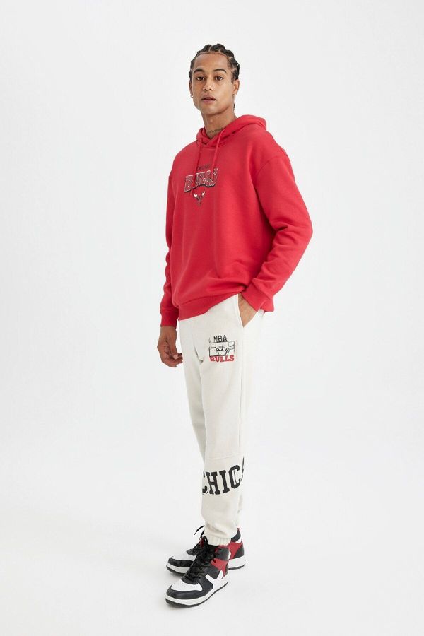 DEFACTO DeFactoFit NBA Chicago Bulls Standard Fit Pocket Straight Leg Thick Jogger Sweatpants