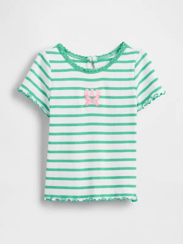 GAP Dekliška rebrasta majica z logotipom GAP