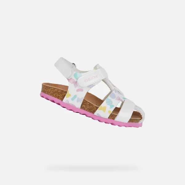 GEOX Dekliški beli sandali Geox Chalki