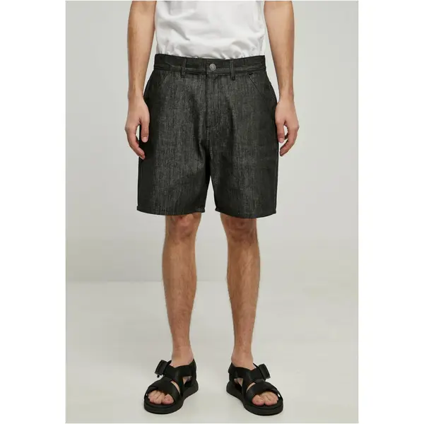 Urban Classics Denim Bermuda shorts dark black