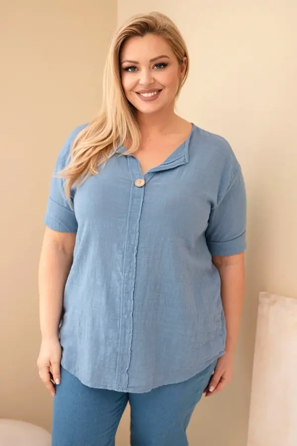 Kesi Włoski Denim bluza z gumbi Kesi Włoski