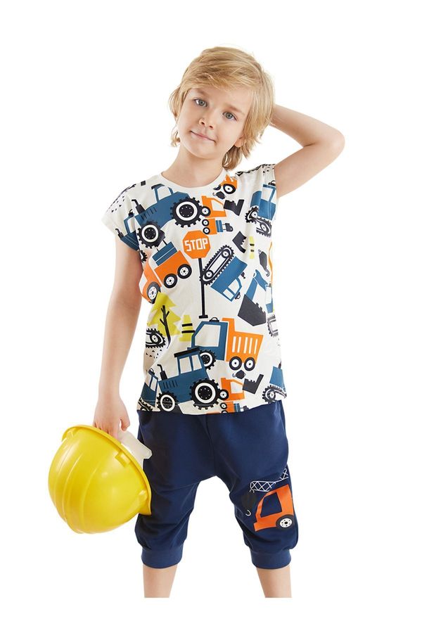 Denokids Denokids Cars Boy's Summer T-shirt Capri Shorts Set