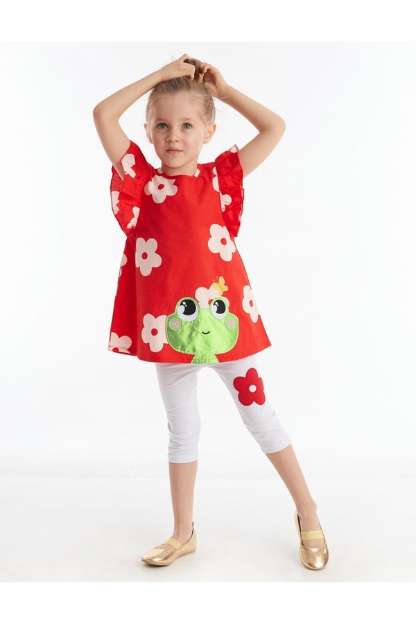 Denokids Denokids Frog Red White Girls Kids Tunic Leggings Suit