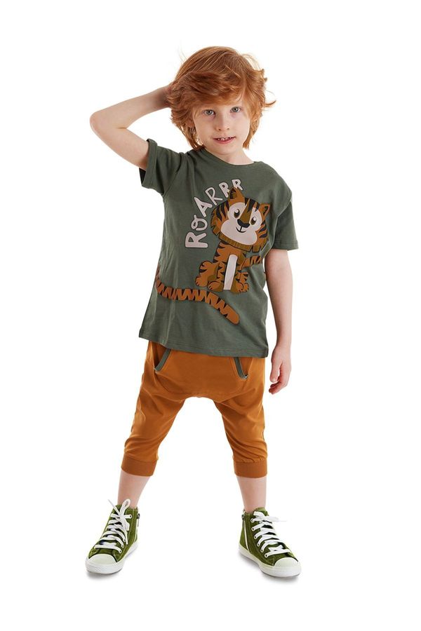 Denokids Denokids Little Tiger Boy Summer T-shirt Capri Shorts Set