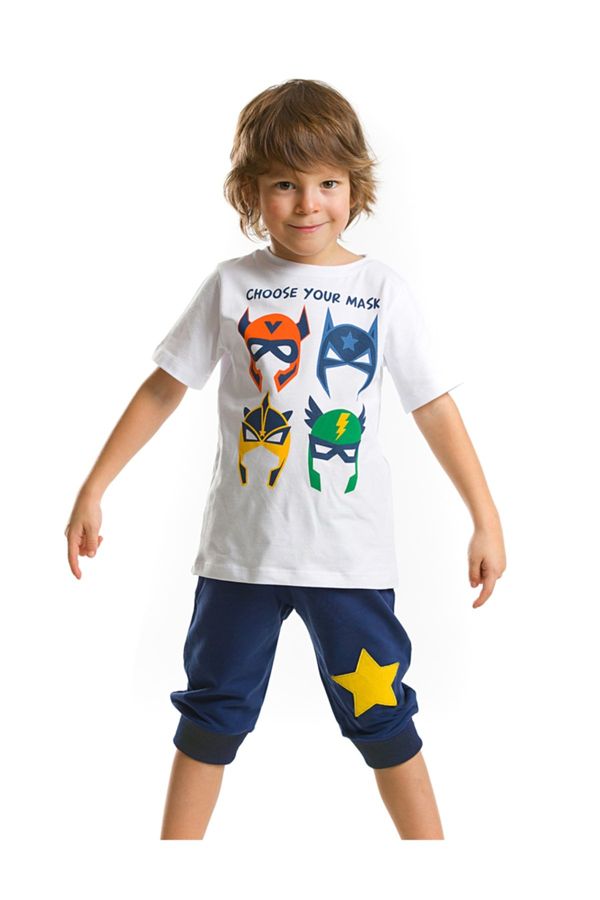 Denokids Denokids Mask Gang Boys T-shirt Capri Shorts Set